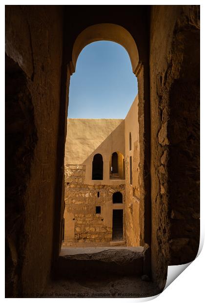 Qasr Kharana Desert Castle Interior Window Print by Dietmar Rauscher