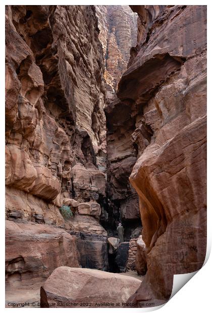 Alkazali Gorge in Wadi Rum, Jordan Print by Dietmar Rauscher