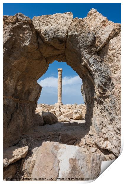 Machaerus Castle Ruins in Jordan Print by Dietmar Rauscher