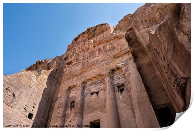 Urn Tomb Facade in Petra, Jordan Print by Dietmar Rauscher