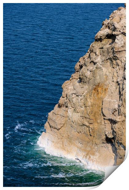 Dead Sea Rock Cliff i Jordan Print by Dietmar Rauscher