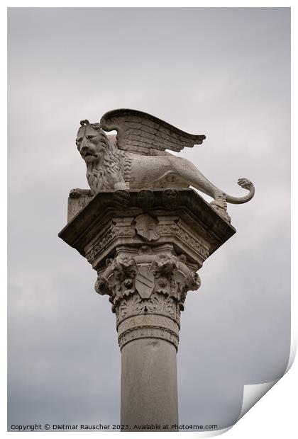 Lion of Saint Mark Column in Vicenza Print by Dietmar Rauscher