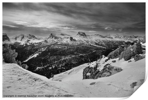 Cinque Torri Mountain Range  Print by Dietmar Rauscher