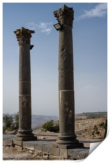 Basalt Columns in Gadara, Umm Qays, Jordan Print by Dietmar Rauscher