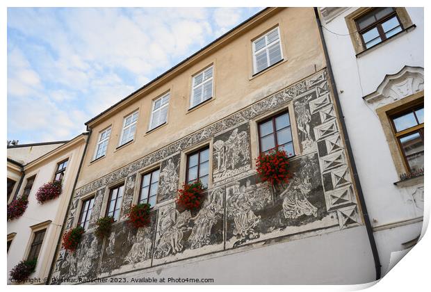 Town House with Sgraffito Facade in Znojmo Print by Dietmar Rauscher