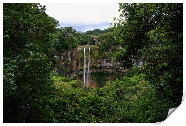 Chamarel Waterfalls in Mauritius Print by Dietmar Rauscher