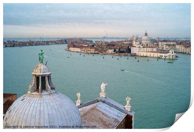 Cityscape of Venice with Santa Maria Salute Print by Dietmar Rauscher