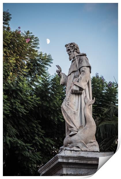 Monumento a Sant Antonio Abate Statue in Sorrento Print by Dietmar Rauscher