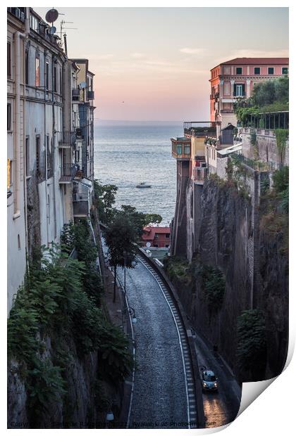 Via Luigi de Maio Street in Sorrento on the Sorrentine Coast in  Print by Dietmar Rauscher