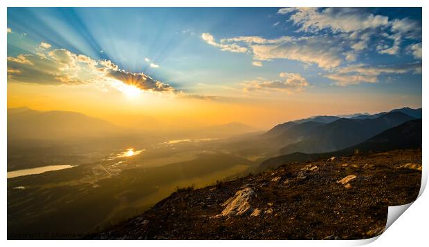 Mountain Sunset Canada Print by Shawna and Damien Richard