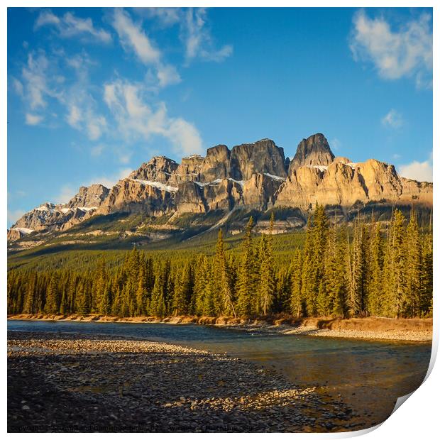 Castle Mountain in Banff National Park Alberta Print by Shawna and Damien Richard