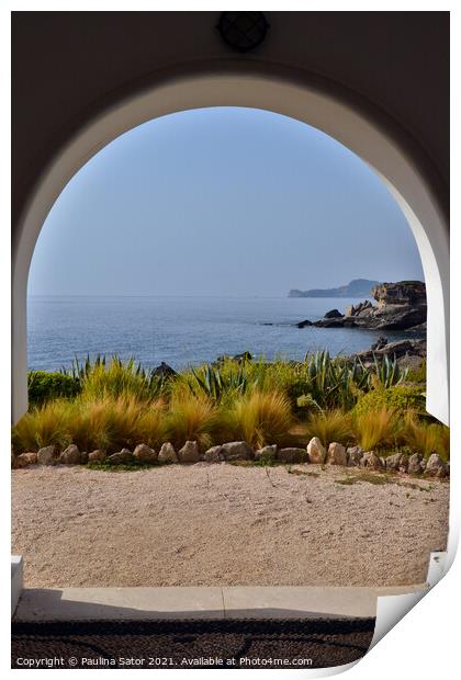 Seascape, Kallithea Springs, Rhodes Print by Paulina Sator