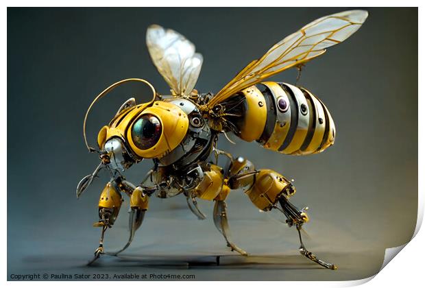 Bee - robot Print by Paulina Sator