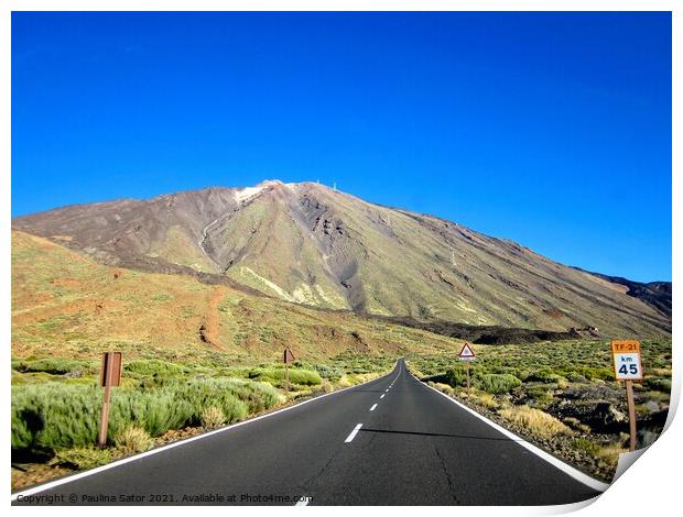 El Teide volcano. National Park of Tenerife Print by Paulina Sator
