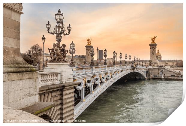 Pont Alexandre in Paris  Print by Paolo Cordoni