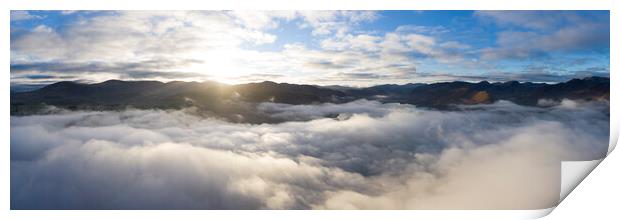 Above the clouds in the Lake District Print by Sonny Ryse