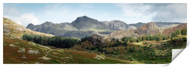 Langdale pikes the lake district Print by Sonny Ryse