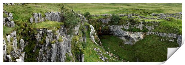 Yorskhire Dales waterfall Print by Sonny Ryse