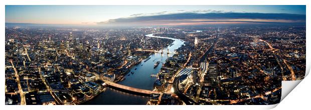 London Thames and the Skyline at Sunrise Print by Sonny Ryse