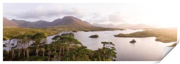 Derryclare Lough Twelve Pines island Print by Sonny Ryse