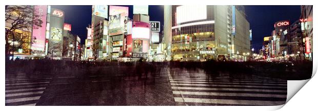 Shibuya Crossing Japan at night Print by Sonny Ryse
