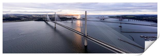 Queensferry Crossings Forth River Scotland Print by Sonny Ryse