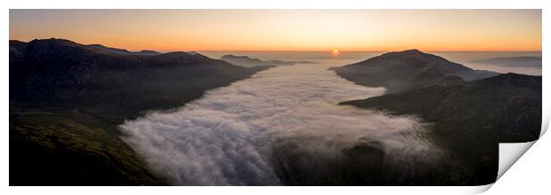 Snowdonia Wales sunrise cloud inversion Print by Sonny Ryse