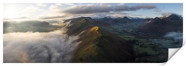 Cat Bells on a misty winter morning Lake District Print by Sonny Ryse