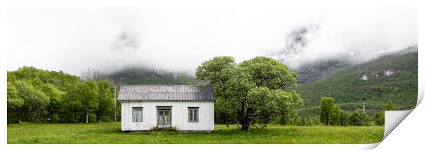 Norwegian house cabin Lofoten islands Print by Sonny Ryse