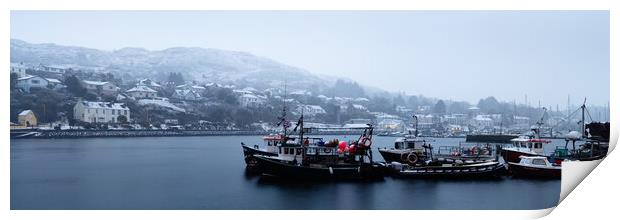 Tarbert fishing boats and town Scotland Print by Sonny Ryse
