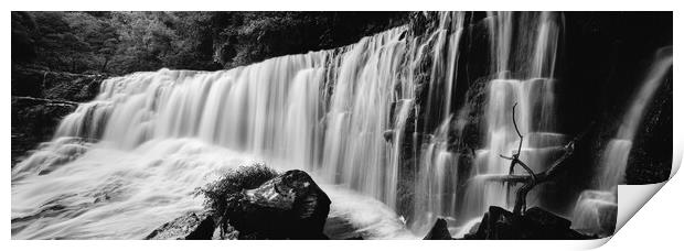 Sgwd Isaf Clun-Gwyn Waterfall Four falls brecon beacons wales bl Print by Sonny Ryse
