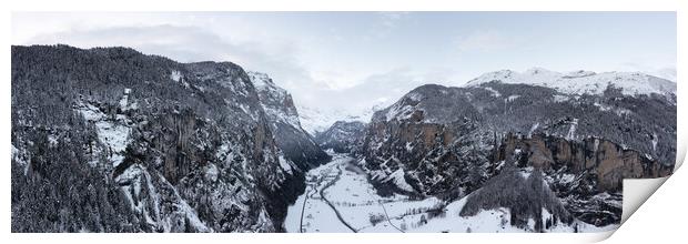 Lauterbrunnen Valley in Winter Switzerland Print by Sonny Ryse