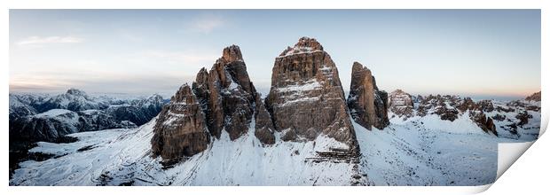 Tre cime di lavaredo Italian Dolomites Print by Sonny Ryse