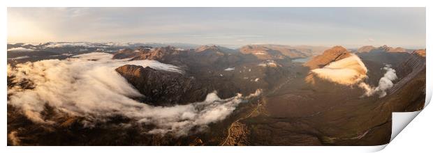 Torridon Mountains Cloud Inversion Scotland Aerial Print by Sonny Ryse