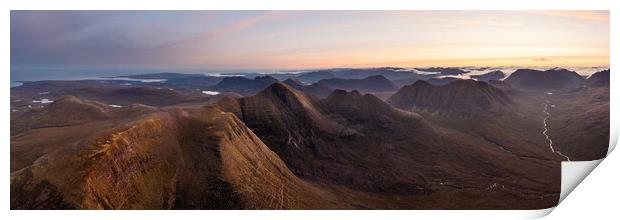Beinn Alligin Mountain at sunrise Torridon Scotland Print by Sonny Ryse