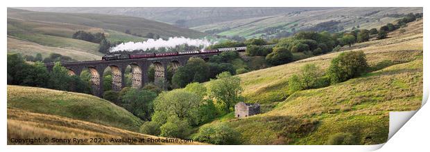 The Dalesman train yorkshire dent viaduct Print by Sonny Ryse