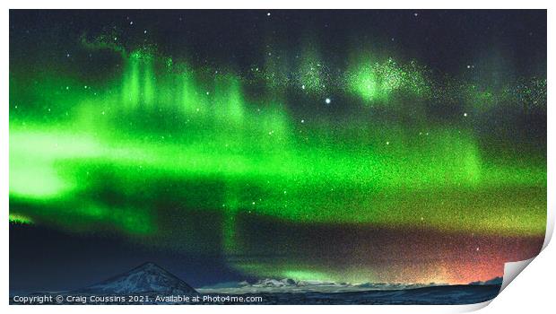 Aurora over Myvatn, Iceland Print by Wall Art by Craig Cusins