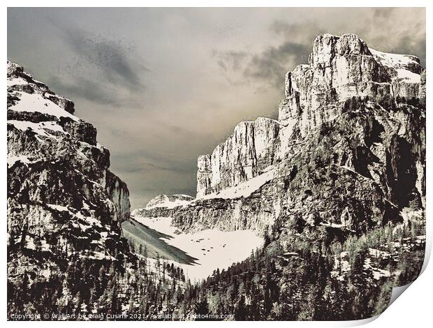 Hidden Mountaintop Snow Valley Print by Wall Art by Craig Cusins