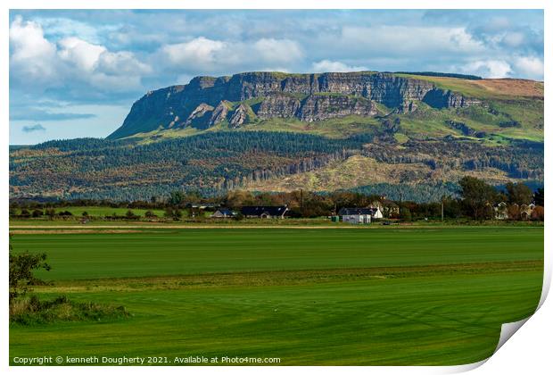 Benevenagh Mountain Print by kenneth Dougherty