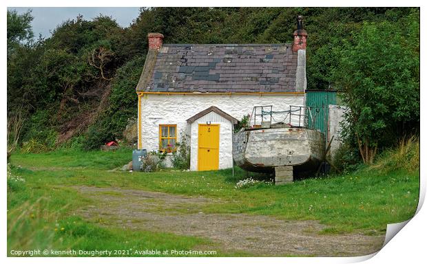 Fisherman`s cottage Print by kenneth Dougherty