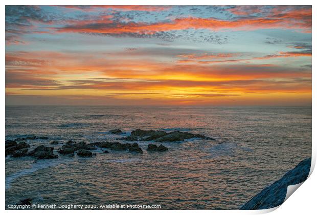 A sunset at Malin head. Print by kenneth Dougherty