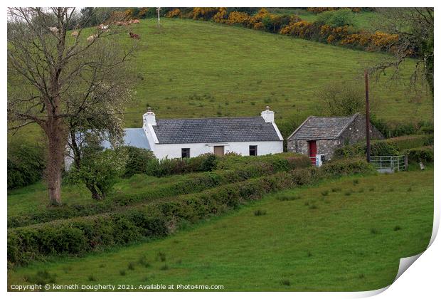 Irish cottage Print by kenneth Dougherty