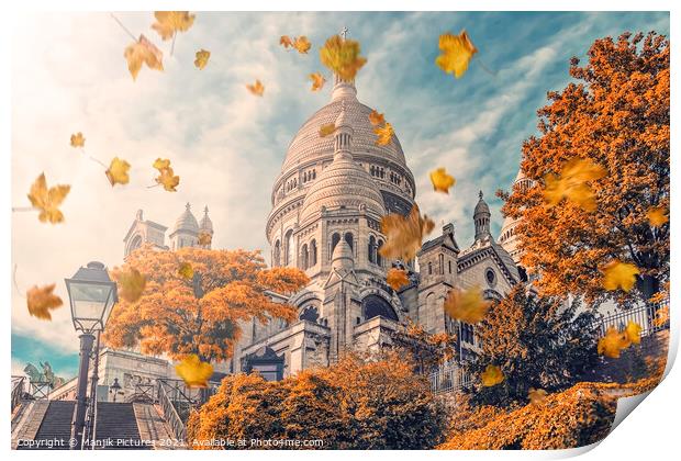 Autumn in Montmartre Print by Manjik Pictures