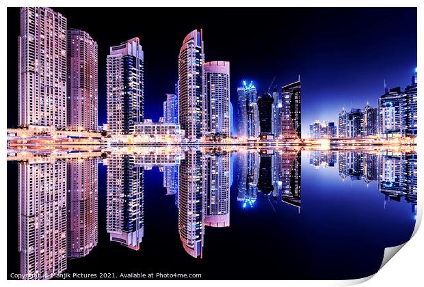 Dubai Marina Print by Manjik Pictures