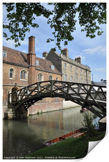 The Mathematical Bridge, Cambridge Print by Sam Robinson