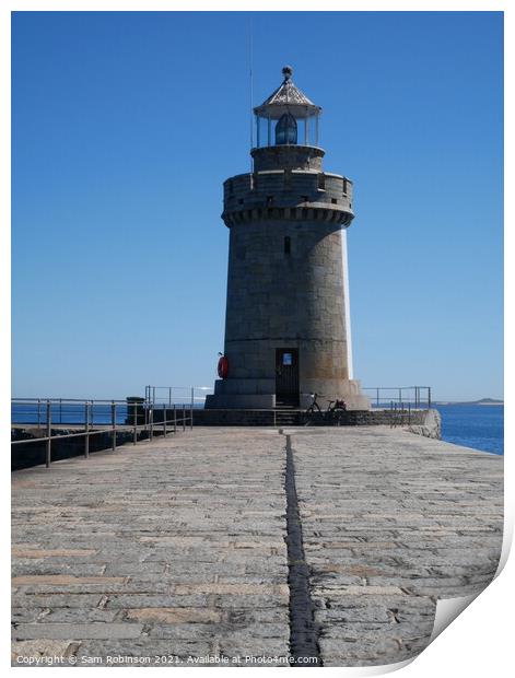 St Peter Port Lighthouse Print by Sam Robinson