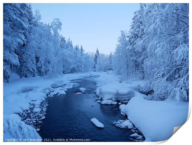 Frozen River, Finnish Lapland Print by Sam Robinson