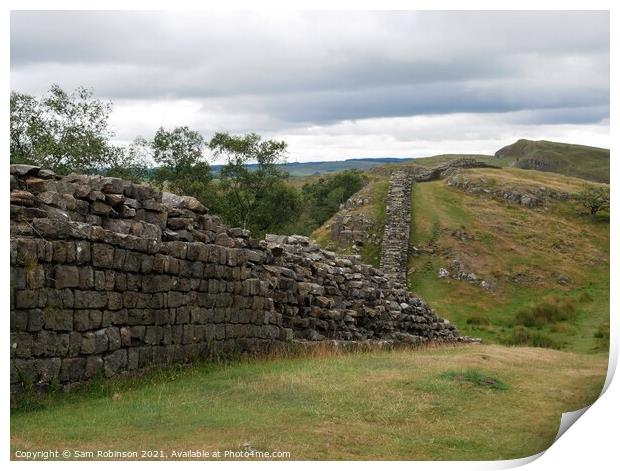 A section of Hadrian's Wall, Northumberland Print by Sam Robinson