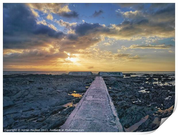 Sunset over Sea Point Print by Adrian Paulsen