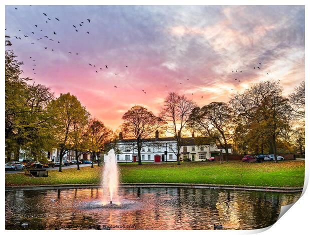 Sunset at Norton Duckpond Print by June Ross